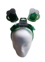 St. Patrick’s Day Adult Use Only Short Glass Hairband-Glittered Shamrock... - $14.73