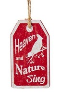 Kurt Adler Wooden Vintage Nature Tag Ornament &quot;Heaven And Nature Sing&quot; - £3.82 GBP