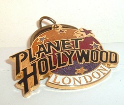 Planet Hollywood London gold tone logo keychain keyring key chain ring  - £7.86 GBP