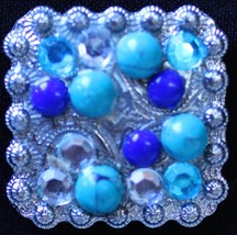 Concho 4 Conchos Rhinestone Horse Saddle Western Bridle Square 40129 - $24.74