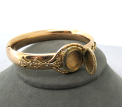 Victorian Rose Gold Filled Bangle Bracelet Poison 29.73g Hinged 7.5&quot; B&amp;B Pat &#39;05 - £176.76 GBP