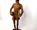 William Shakespeare Hand Carved Wood Figure Spain Vintage 10.5 in Statue - $79.15