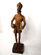 William Shakespeare Hand Carved Wood Figure Spain Vintage 10.5 in Statue - £63.46 GBP