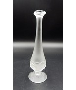 Fenton Water Lily Bud Vase Frosted Clear Glass Flower Pattern 9 Inch - $24.99