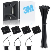 400 Pcs Cable Zip Tie Mounts With 6&quot; Zip Ties, Outdoor Sticky Cable Clip... - £14.94 GBP