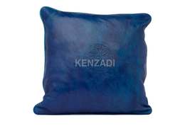 Moroccan Leather Pillow, Blue traditional Throw Pillow Case by Kenzadi - $69.00