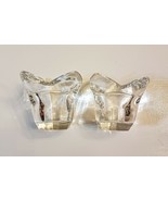 Crystal Votive Candle Holder LOT of 2 Floral Tulip Shaped 2.5&quot; x 3.25&quot; - £13.16 GBP
