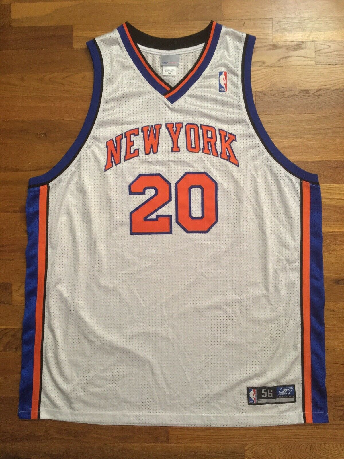 Authentic 2003 Reebok New York Knicks NYK Allan Houston Home White Jersey 56 - £243.84 GBP