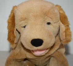 Russ Berrie Kasey Puppet Puppy Dog 11&quot; Brown Tan Plush Stuffed Barks Sou... - $35.80