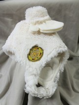 New Girls Toddler Fuzzy Stocking Hat Ear Muff Mitten Beaded Pin Absentee Shawnee - £40.08 GBP