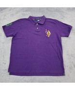 US Polo Assn Shirt Mens L Purple Polo Pony Rider #3 Short Sleeve Casual - £23.63 GBP