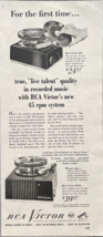 1949 RCA Victor Vintage Print Ad True Live Talent Quality New 45 RPM System - £11.64 GBP