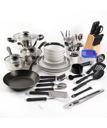 Total Kitchen Set 83-Piece Dinnerware Flatware Cookware Cutlery Combo Po... - £78.90 GBP