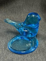 Blue Bird of Happiness w Tealight Candle Holder Signed W Ward 1994 Figurine - $16.83