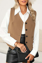 Pocketed Button Up Vest - £34.01 GBP