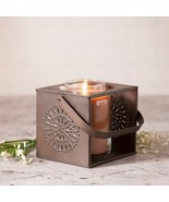 Sturbridge Candle Holder in weathered brown Tin - $30.07 CAD