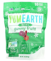 YumEarth Organic Holiday Cherry Peach Gummy Candy, 7 oz Bag Case 18 soft gummi - £142.28 GBP