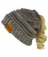 Trendy Apparel Shop 2 in 1 Winter Multi Knit Ponytail Slouchy Beanie Nec... - £11.85 GBP