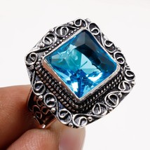 Swiss Blue Topaz Vintage Style Gemstone Ethnic Gifted Ring Jewelry 9&quot; SA 2149 - £6.02 GBP