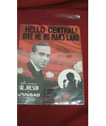Vintage Hello Central! Give Me No Man&#39;s Land Sheet Music #42 - £19.46 GBP
