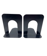 Pair Of Industrial Vintage Black Metal Steel Bookends Gaylord No 163 Mad... - $22.00