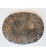 Vtg Raimond Oval Pierced Silver Plate Metal Trivet Expandable Adjustable... - $293.77 MXN
