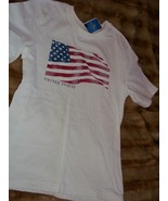 TARGET white american Flag short sleeve patriotic 4 th of july shirt top... - $6.99