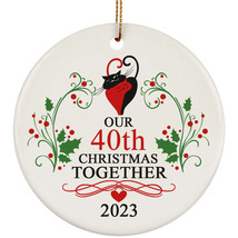 40th Wedding Anniversary 2023 Ornament Gift 40 Year Christmas Married Co... - $14.80