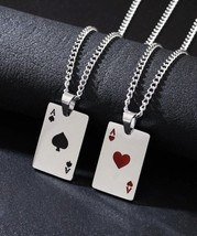 2 Playing Cards Necklaces  - 2 piece Couple Necklaces - £9.88 GBP