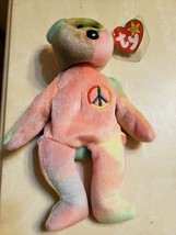 New Ty Peace Bear Beanie Baby 1996 ~ Spot On Tag ~ Free Shipping - £15.49 GBP