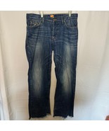 Boss Orange Men Jeans 34x34 Button Fly Distressed Raw Hem Straight Fit Y... - $68.31 CAD