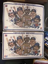 Vintage 1980 Milwaukee Brewer baseball Pizza  Hut Pepsi Placemats Lot Of... - £19.63 GBP