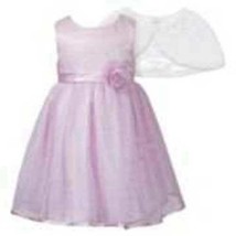 Girls Dress Party Easter Youngland Pink Sparkle 2 Pc Capelet Set- size 3T - £22.29 GBP