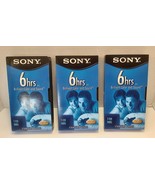 Lot Of 3 Sony Blank VHS New Not Sealed T-120 6 Hours Standard Grade - £13.02 GBP