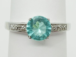 1.75ct tw Simulated Round Green Spinel &amp; CZ  Ring Size 11 - £39.16 GBP