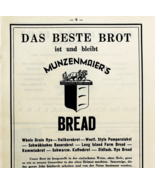 1945 WW2 German-USA Bakery Bread Advertisement Munzenmaier Baking Co NYC... - €25,74 EUR