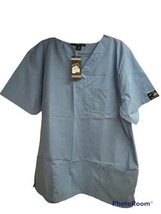 Beverly Hills Blue Medical Pullover V-Neck Scrub Top Shirt 2XL Cotton 3 ... - £15.57 GBP