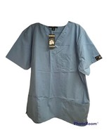 Beverly Hills Blue Medical Pullover V-Neck Scrub Top Shirt 2XL Cotton 3 ... - £15.57 GBP