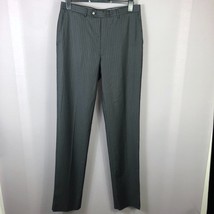 Hart Schaffner Marx Gray Stripe Wool Dress Pants Sz 33W $455 - £43.26 GBP