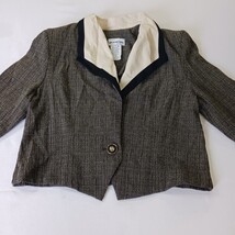 Vintage Perceptions by Irene B. Women's 12 Black/Cream One-Button Blazer Jacket image 11