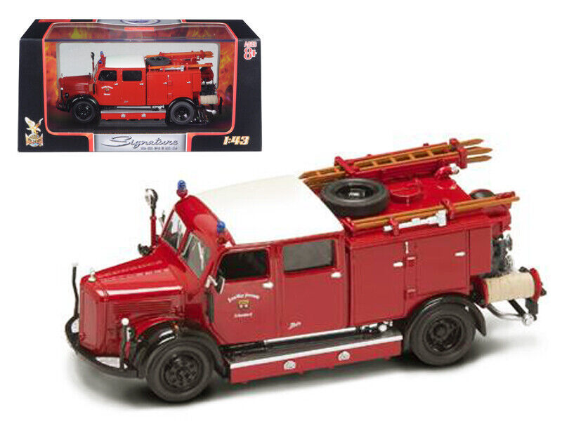 1950 Mercedes Benz TLF-15 Fire Engine Red 1/43 Diecast Model Road Signature - $41.12