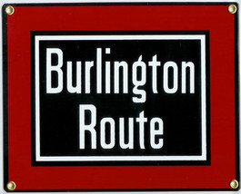 Burlington Route Railroad R&amp;R Transportation Vintage Train Metal Sign - £35.35 GBP