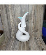 Mid Century Modern Royal Haeger Pottery Lava Cobra Vase 483, White &amp; Green - £161.73 GBP