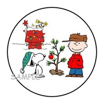 30 SNOOPY &amp; CHARLIE BROWN CHRISTMAS ENVELOPE SEALS LABELS STICKERS 1.5&quot; ... - £5.87 GBP