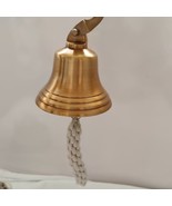 Vintage Brass Bell 4inch Hanging Solid Brass Home Decor Antique Traditional Door - $87.35