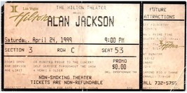 Vintage Alan Jackson Ticket Stub April 24 1999 Las Vegas California - $24.74