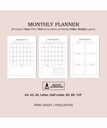 Printable Monthly Planner, Undated Monthly Planner, Instant Download PDF - $3.32 CAD