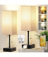 15&#39;&#39; Table Lamp For Bedroom Set Of 2,3-Color Bedside Lamps With Pull Cha... - $828.68 MXN