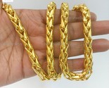 18 Kt Yellow Real Gold Wheat Chunky Heavy Men's Necklace Chain 120 Grams 26 Inch - $15,307.65