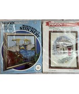 2 Vintage Paragon Christmas”Silent Night” Van Gogh Embroidery Kit Christ... - $33.76 CAD